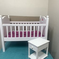 American Doll Crib  &   Night   Stand    Set