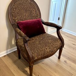 Carved wood & Upholstered Chair -Ashley furniture