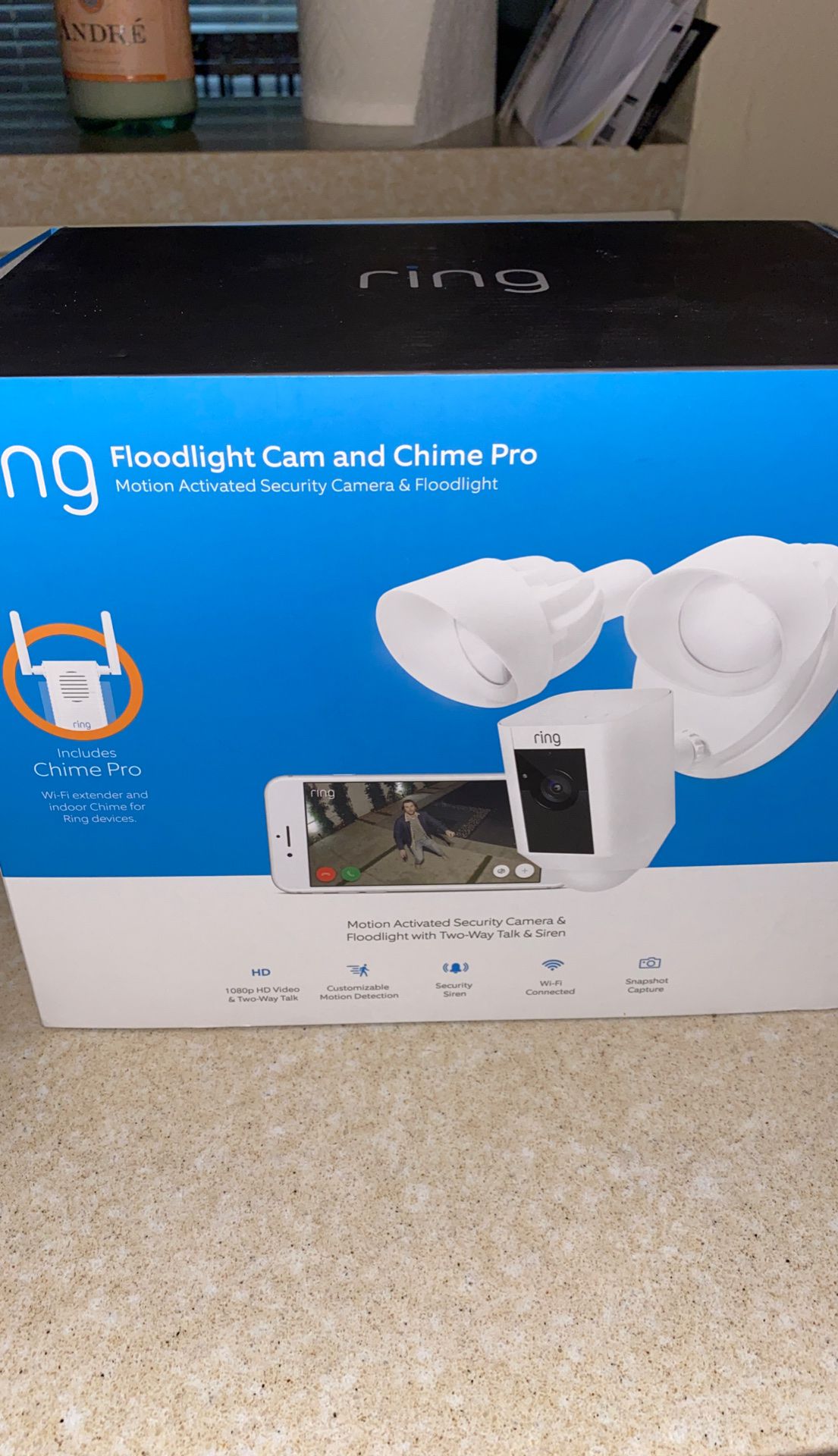 Ring floodlight cam and chime pro