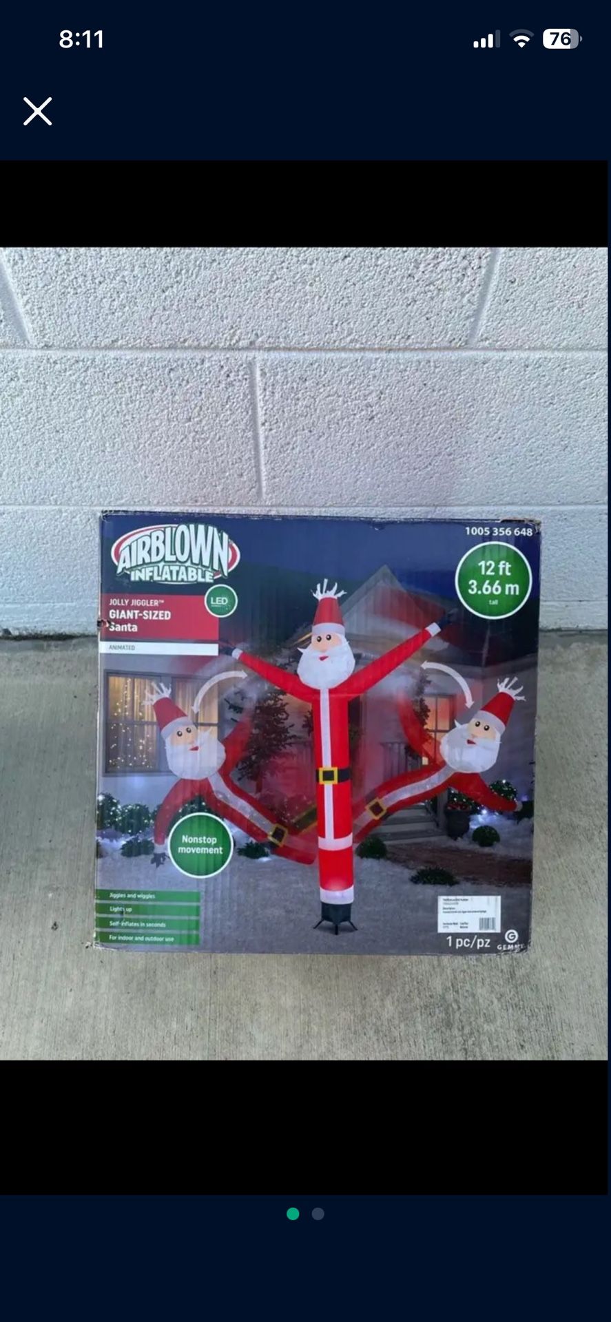 12’ Inflatable Jolly Jiggler Santa