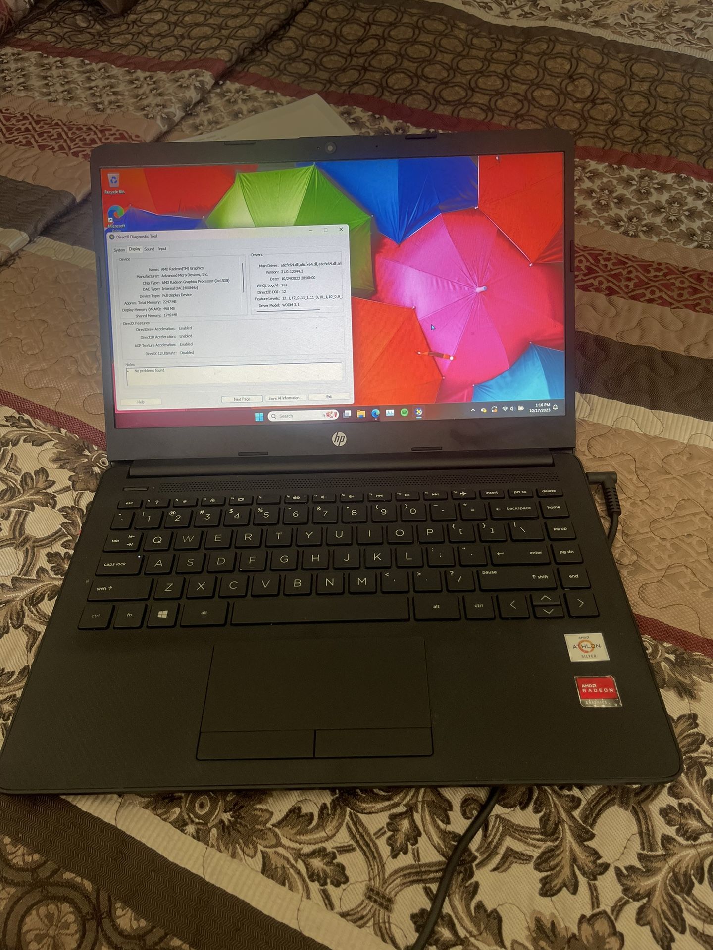 hp 14in laptop (dk1003dx)