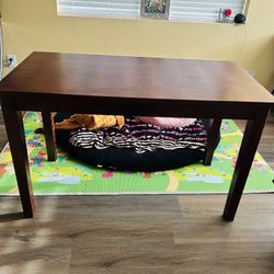 Wood computer table