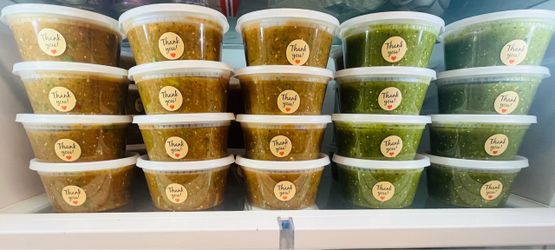 Red and green salsas 12oz