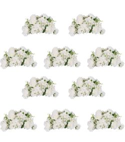 NUPTIO White Flower Balls for Wedding Table Centerpieces, 10 Pcs Fake Rose 14.2 inch Diameter, Artificial Floral Arrangement for Party Event, Birthday