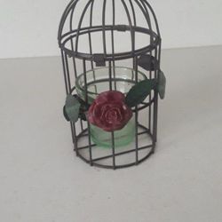 Iron  Bird Cage Candle Holder