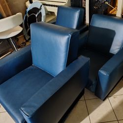 3 Single Seater Leather Chairs.  