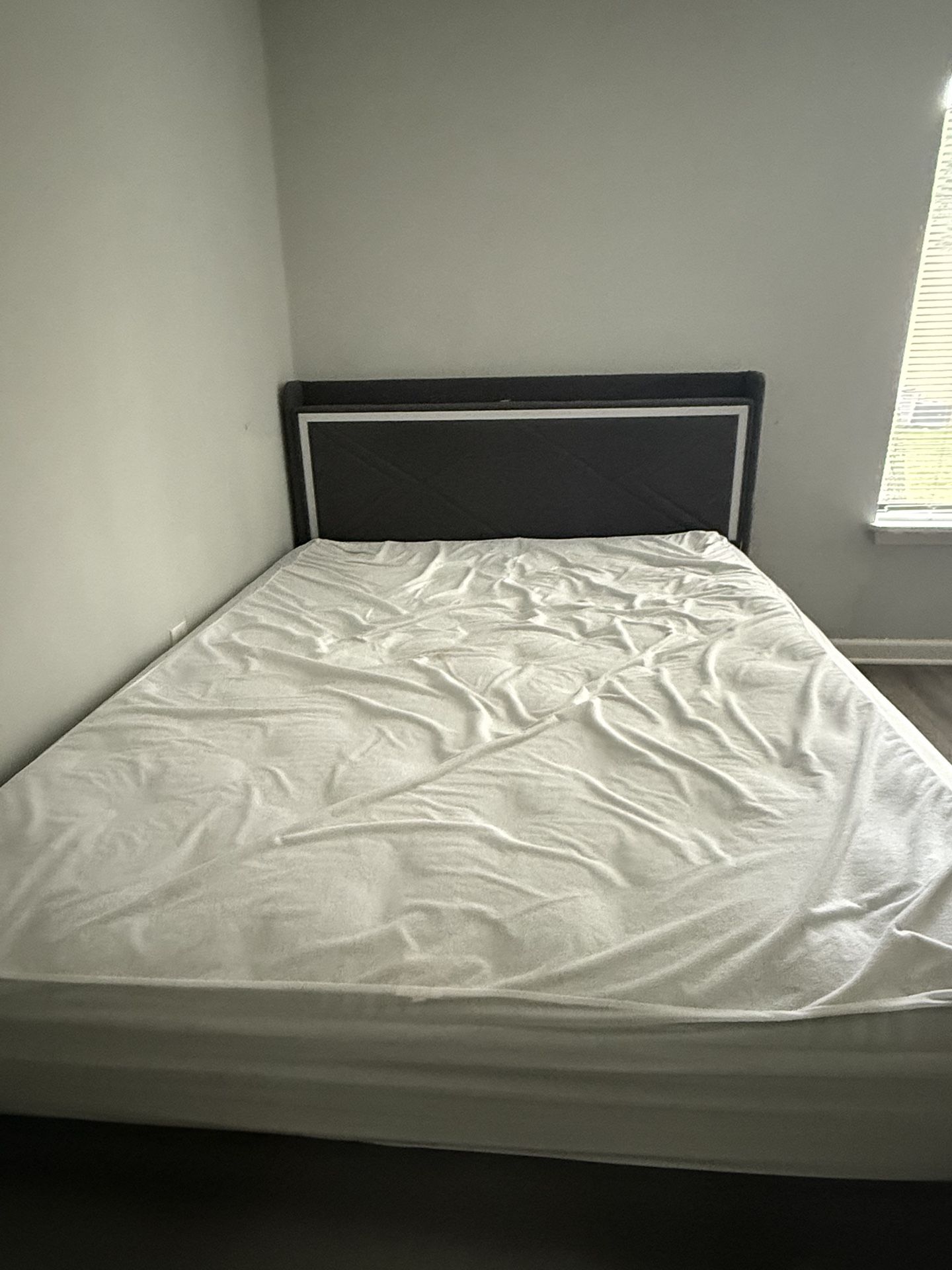 Queen bed and mattress for sale and free sofa