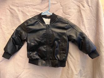 Toddler Faux Leather Bomber Jacket 2T