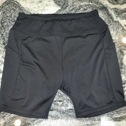 Sportswear Black Woman’s Bike Shorts With Pockets - Woman’s Size 2X