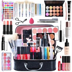 All-In-One Makeup Set 💄 Full Makeup Kit! Eyeshadow, Palette, Lipstick, Blush, Concealer, Face Powder, Eyeliner, Mascara, Soft brush Free Shipping: Ye