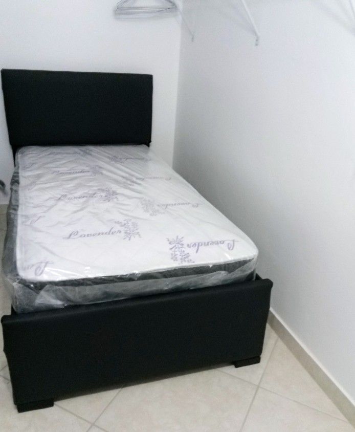 $275 Twin Bed Frame With Mattress And Boxspring Brand New Free Delivery