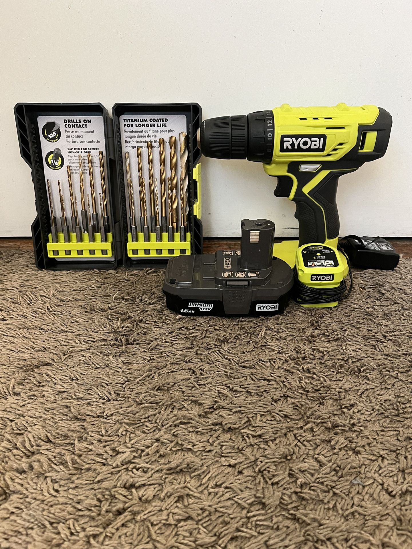 RYOBI 18V ONE+ 1/4" IMPACT DRIVER KIT & RYOBI 22 PC. TITANIUM DRILL BIT SET