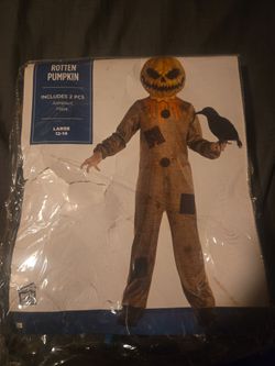 Rotten Pumpkin Halloween Costume Kids Large 12-14