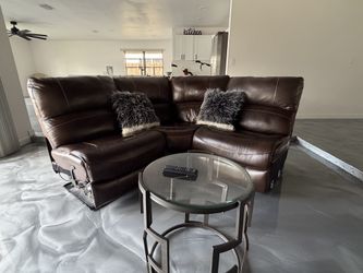 Brown couch part of sectional 