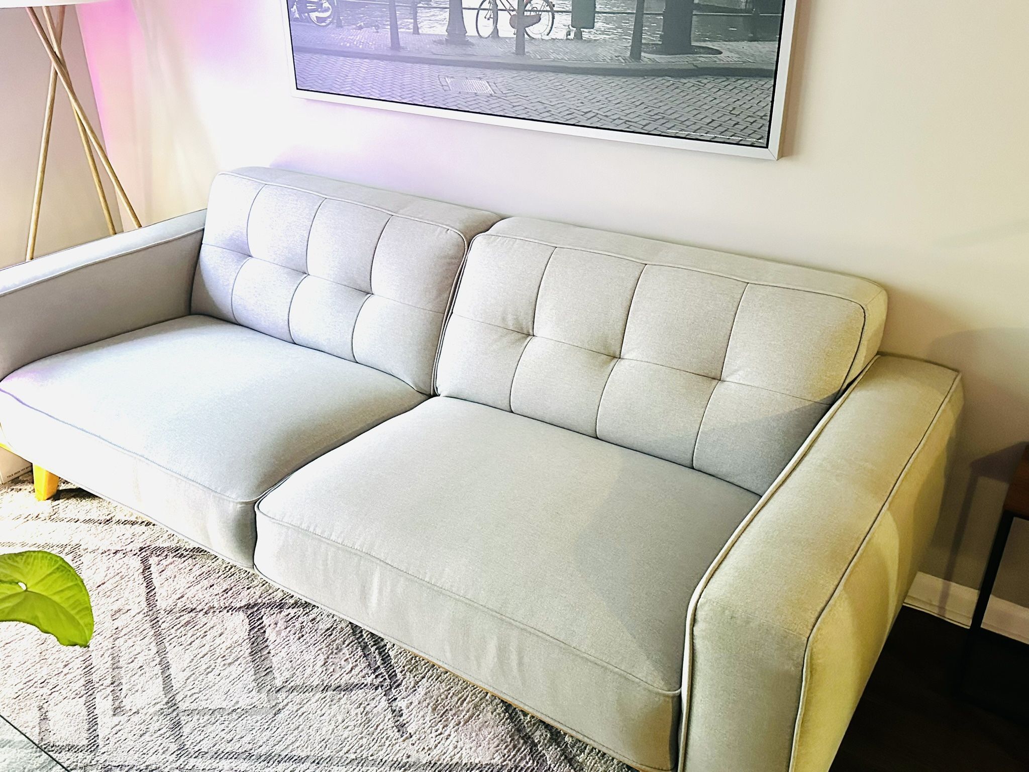 Sofa Mid Century Modern Soft Fabric