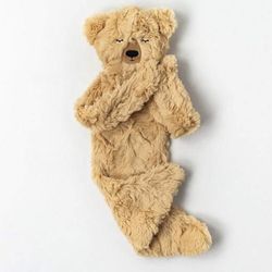 Honey Bear Slumberkins Single Cozy Tan Teddy Bear Blanket. Barely used