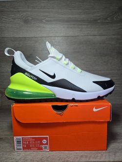 Nike Golf Shoes Air Max 270 Spikeless White / Black / Volt CK6483 105 Mens 10.5