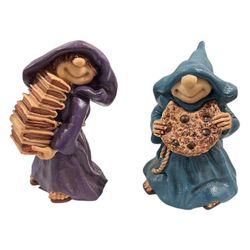 Friar Folk Monk Figurine Books Chocolate Chip Cookie LOT of 2 NIB Vintage