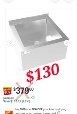 NEW KoolMore Commercial Stainless Steel Mop Sink 22" x 19" – $130