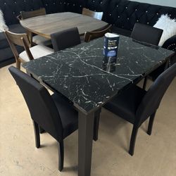Black Dining Table Marble 