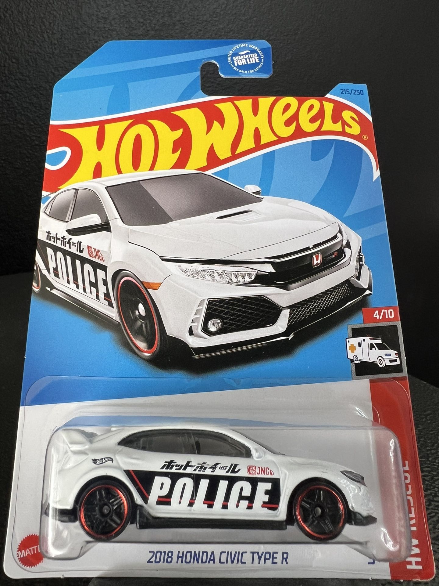 Hot Wheels HW Rescue 4/10 2018 Honda Civic Type R 215/250 Police White