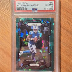 Anthony Richardson Green Cracked Ice Psa10