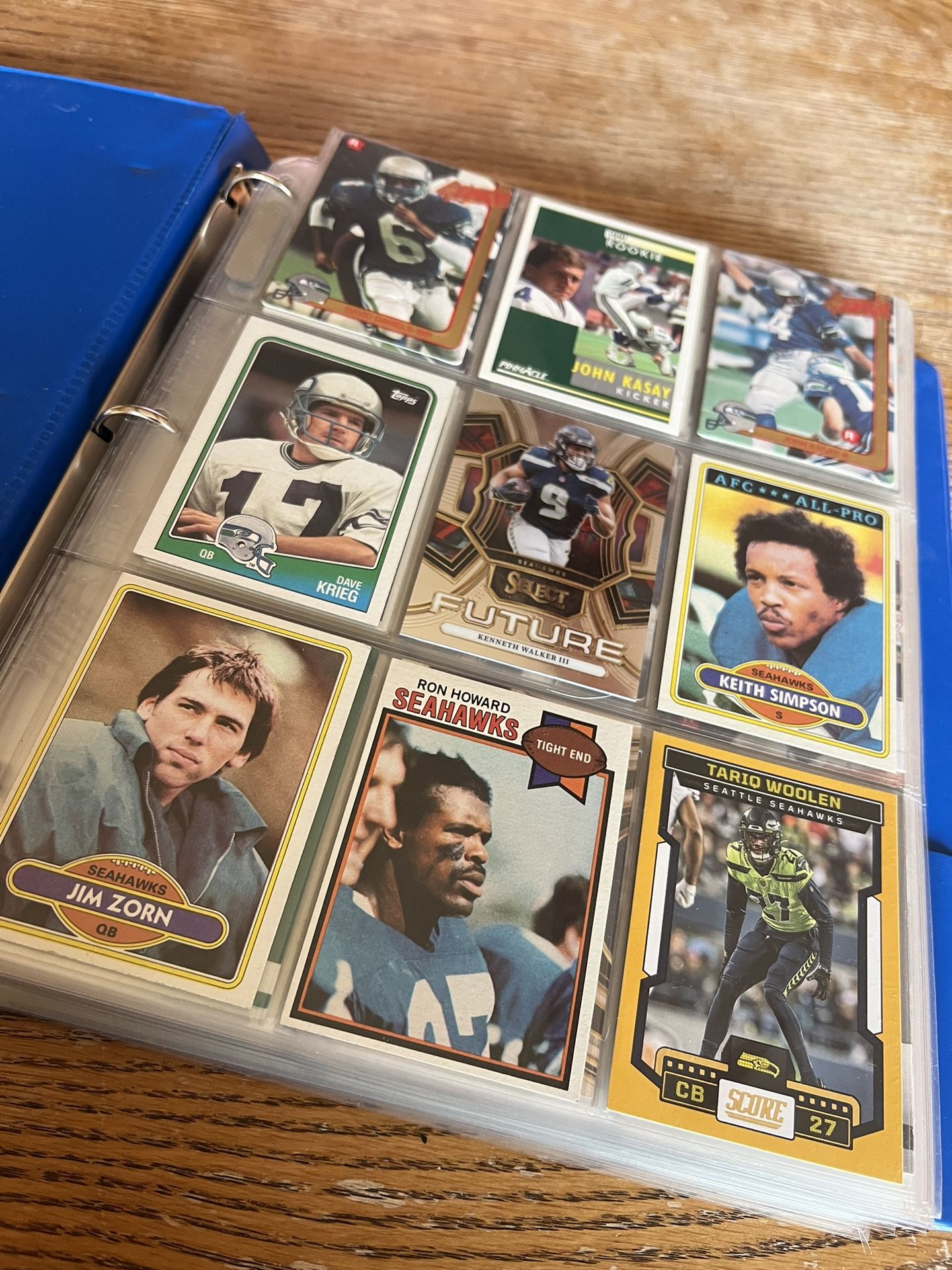 Binder of 288 Seattle Seahawks Football Cards
