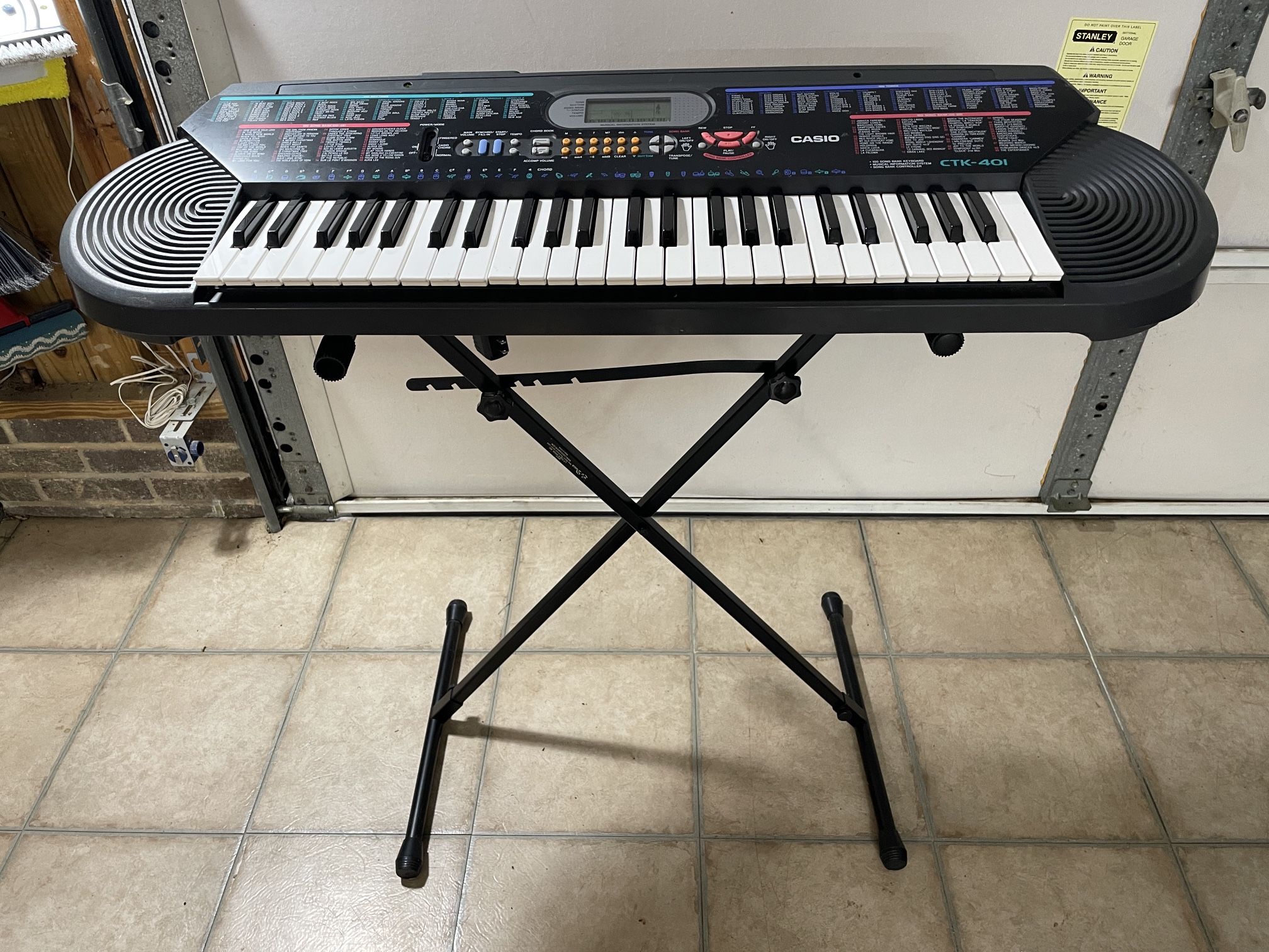 Keyboard, Stand, & Power Supply - Casio CTK-401