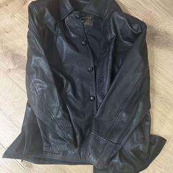 Used Genuine Leather Jacket, Black