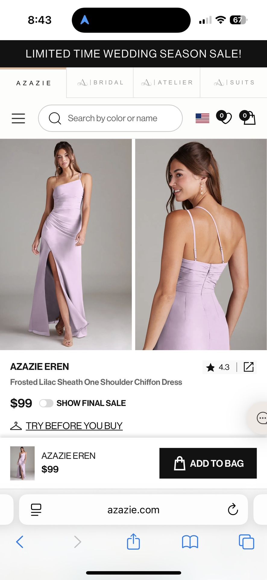 Azazie Bridesmaids Dress