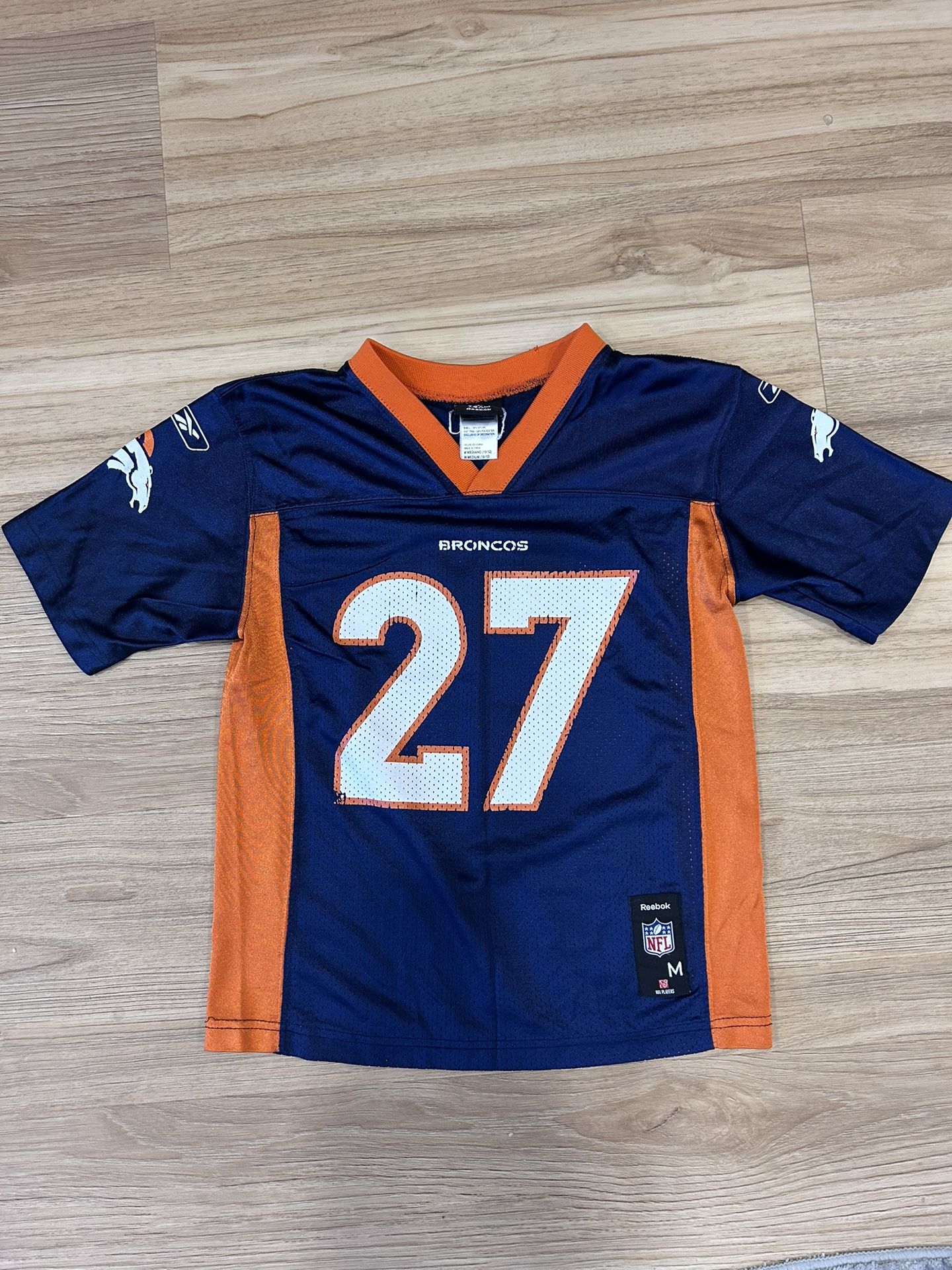 Denver Broncos Knowshon Moreno #27 Reebok Players Football Jersey Medium 10-12