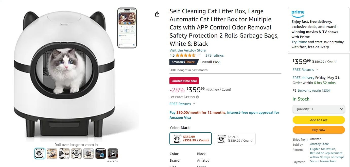 large Automatic Cat Litter Box