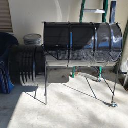 Metal Barrel Offset Smoker BBQ