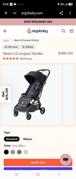 Ergobaby Metro 3 stroller and airplane backpack