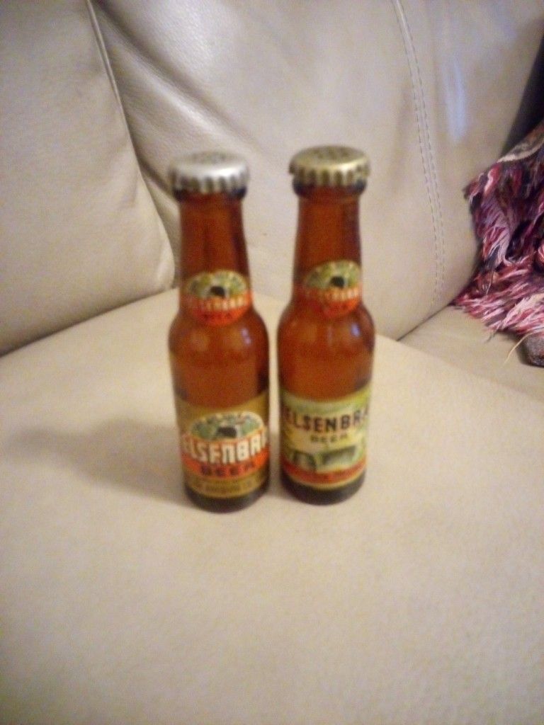 Mini Felsenbrau Beer Bottles Salt And Pepper Shakers Vintage