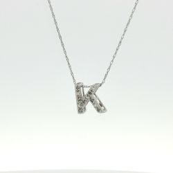 Ladies 10k Yellow Gold Diamond “K” Pendant w/ 18-inch Necklace 11057153