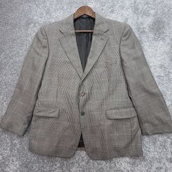 Brooks Brothers Italy Houndstooth Sport Coat Blazer Approx 42R/44R Made Italy