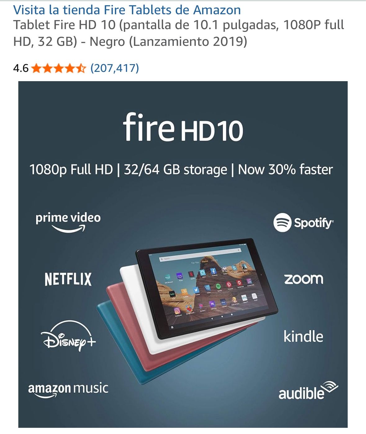 Tablet Amazon Fire HD 10 Con Case