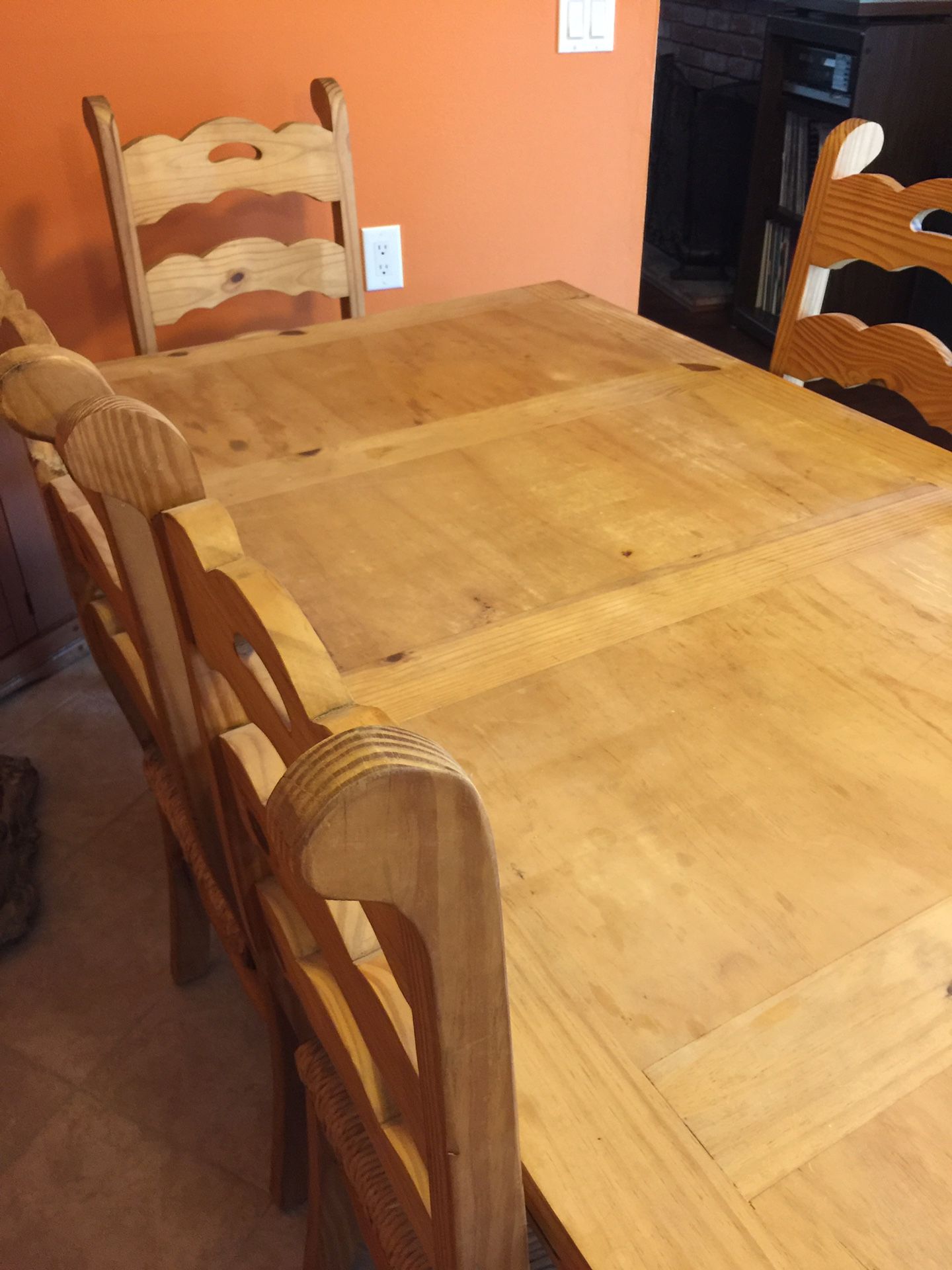 Mexican table and straw seated chairs