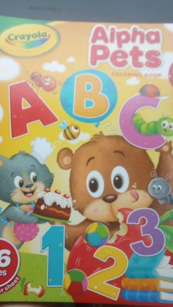 Crayola alpha pets coloring book 96 pages and a sticker sheet new