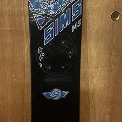 Vintage Sims 145 Cm Snowboard 