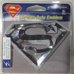 Officially Licensed Elektroplate Superman 3D Chrome Auto Emblem NEW