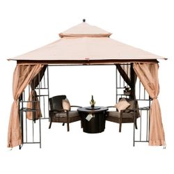 10 x 10 ft. Gazebo rain protection. Sunscreen ventilation
