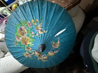 Teal Paper Parasol — Halloween Costume / Photo Prop