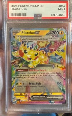 PSA 9 Pikachu ex Surging Sparks #057/191