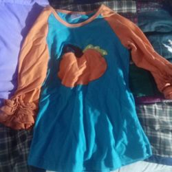 XXL Little Girls Shirt Pumpkin