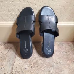 Women's New  Black Slides Size 6