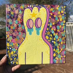 Weepy Mixed Berries | Abstract Acrylic Painting on Canvas | 10x10 inches