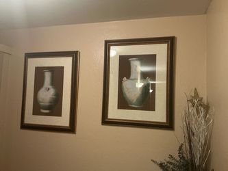 Framed Vase Art Prints Set of 2/37x29.5”W