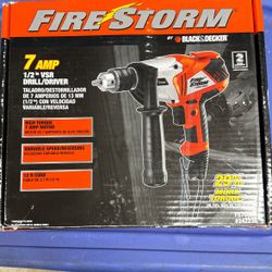 Fire Storm By Black & Decker 7 Amp Half-Inch VSR Drill Driver